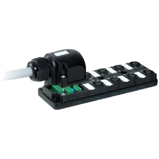 Répartiteur 8xM12 4p LED PNP; Câble PUR/PVC UL/CSA 8x0.34+3x075, 10m-Lire la description
