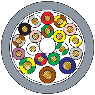 Répartiteur 8xM12 5p; Câble 5m PUR 16x0,5+3x1.0, UL/CSA-Lire la description