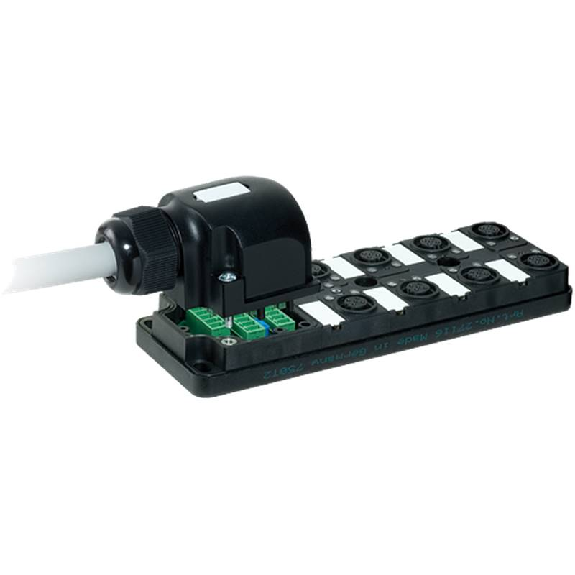 Répartiteur 8xM12 4p LED PNP; Câble PUR/PVC UL/CSA 8x0.34+3x075, 5m-Lire la description
