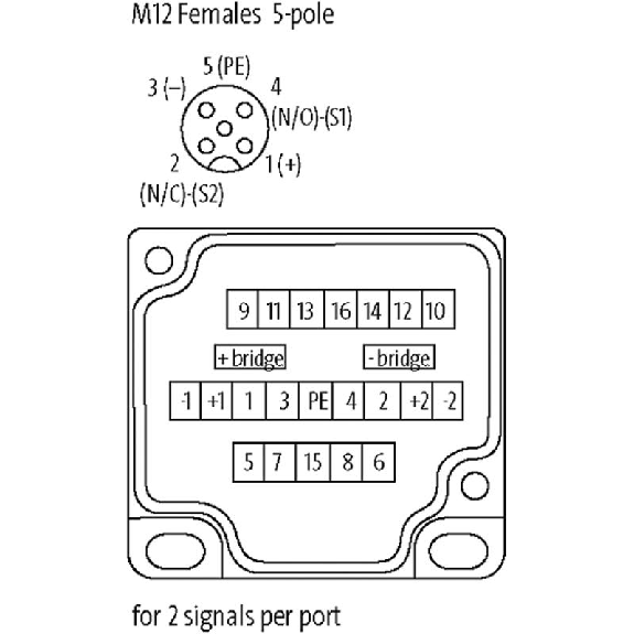 Répartiteur 8xM12 5p; avec commun séparé, sans capot Répartiteur 8xM12 5p; avec commun séparé, sans capot-Lire la description