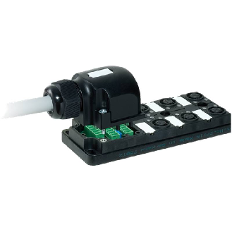 Répartiteur 6xM12 5p LED PNP; Câble PUR/PVC 12x0.34+3x0.75, 5m-Lire la description