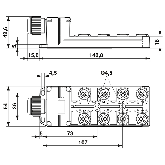 Répartiteur 8xM12 Fem 5p PNP; Raccordement vissé enfichable-Lire la description