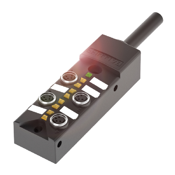 Répartiteur 4xM08 4p PNP LED; Câble PUR Noir Cpc 10m-Lire la description