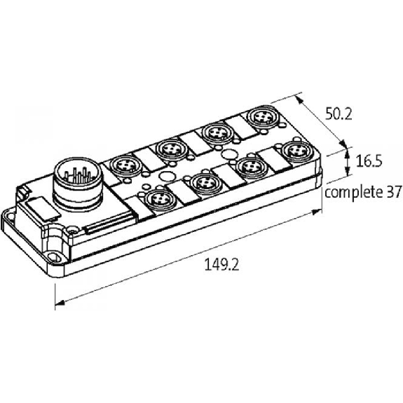 Répartiteur 8xM12 5p LED PNP; M23 19p-Lire la description