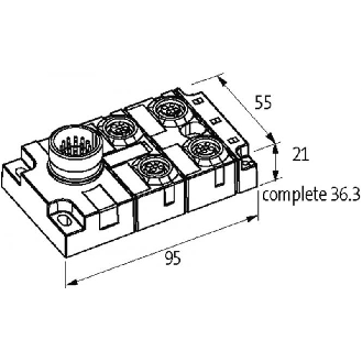 Répartiteur 4xM12 5p LED; M23 19p-Lire la description