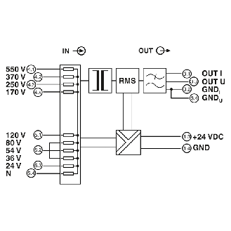 Convertisseur de tension 0-20V, 0-660VAC / 0-10V/0(4)-20 mA-Lire la description
