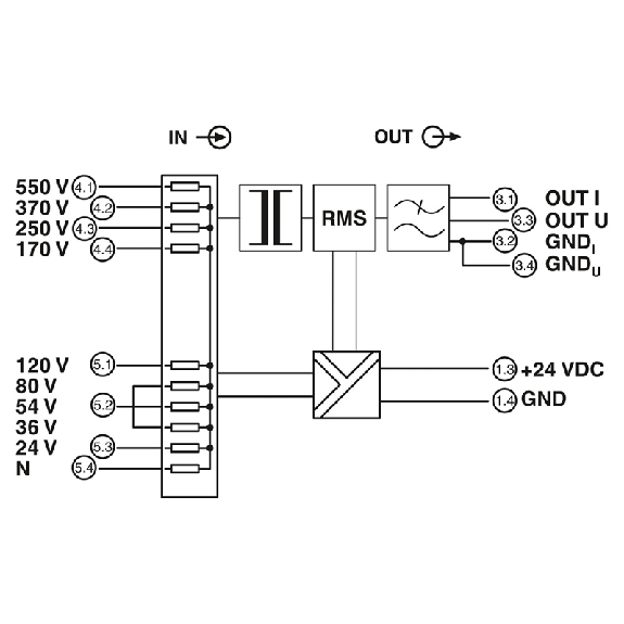 Convertisseur de tension 0-20V, 0-660VAC / 0-10V/0(4)-20 mA Convertisseur de tension 0-20V, 0-660VAC / 0-10V/0(4)-20 mA-Lire la description