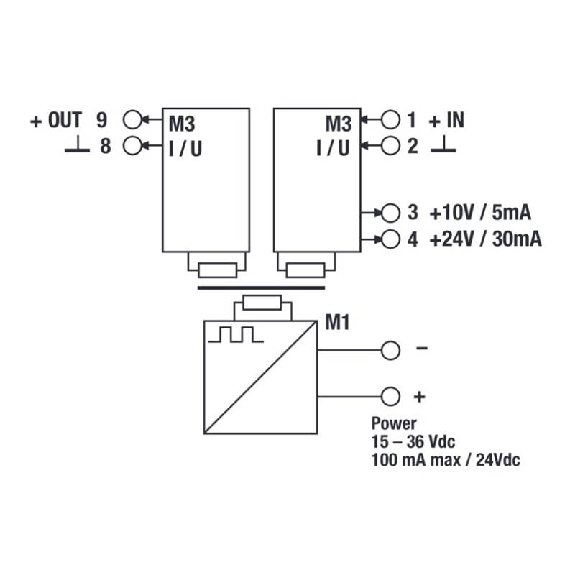 Convertisseur programmable de signaux analogiques, 15-36Vdc-Lire la description