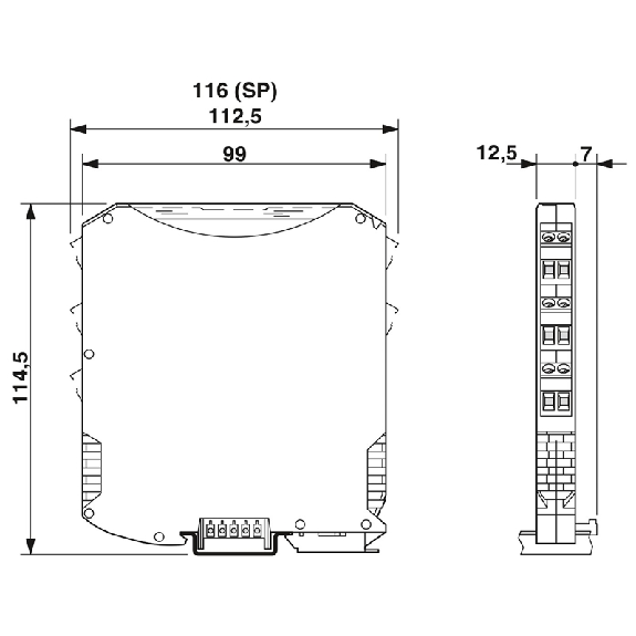 Convertisseur-isolateur galvanique, 3 voies configurable 0-10V/4-20mA Convertisseur-isolateur galvanique, 3 voies configurable 0-10V/4-20mA-Lire la description
