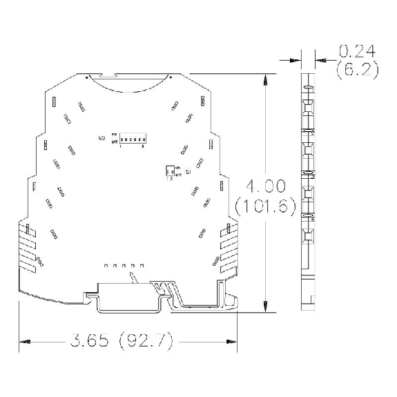Convertisseur programmable entrée univ. 3 voies alim 19-30Vdc-Lire la description