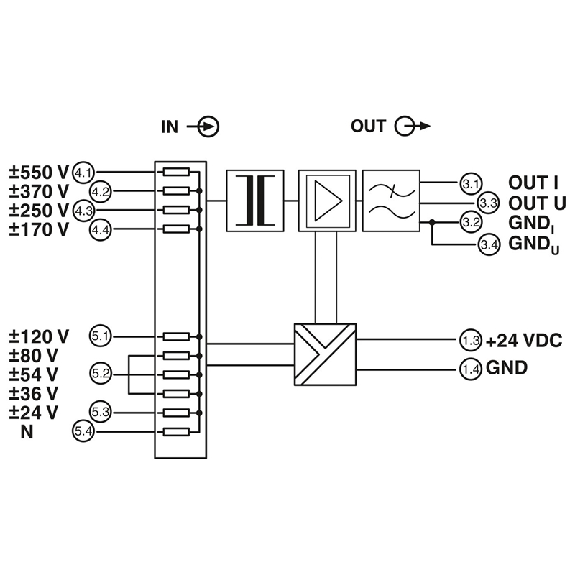 Convertisseur de tension 0-20V, 0-(+/-)660VDC / 0-10V/0(4)-(+/-)20mA-Lire la description