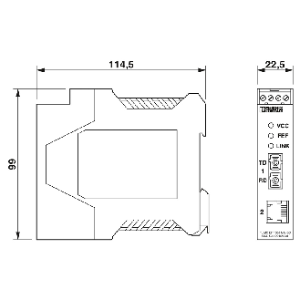 Convertisseur FO SC-Duplex (1300 nm)/10/100BASE-T(X) monomode-Lire la description