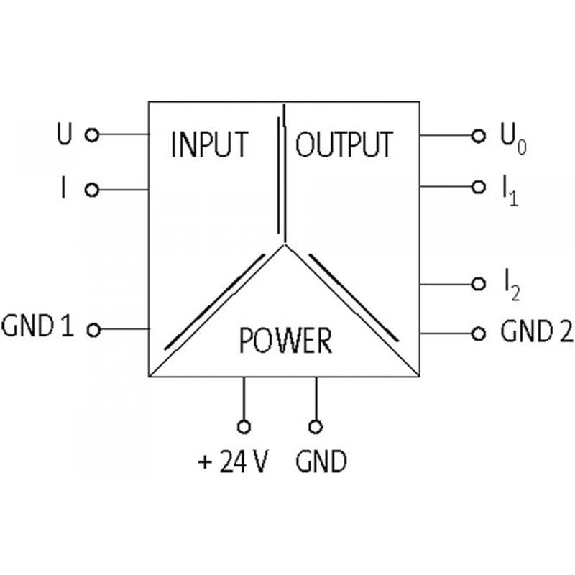 Convertisseur IN:-10..+10V/(0)4..20 mA - OUT:0..10V/(0)4..20 mA-Lire la description