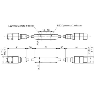 Convertisseur PNP/NPN - M12/M12 3P jusqu'à 5 kHz max.-Lire la description