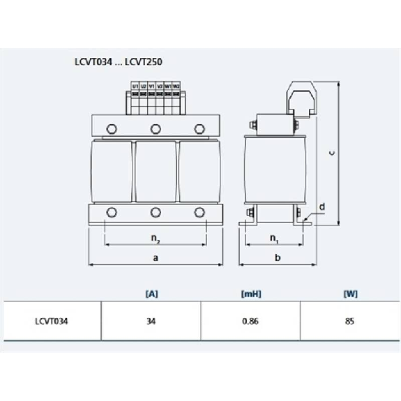 Inductance de ligne 1x230VAC / 3x400VAC - 34A-Lire la description