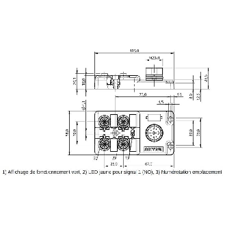 Répartiteur passif 4 voies M12 4P PNP / M23 12P-Lire la description