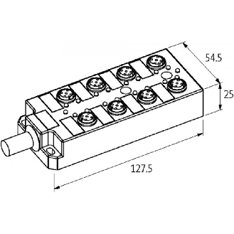 Répartiteur 8xM12 5p LED PNP Câble PUR/PVC UL/CSA 16x0.34+3x0.75, 15m-Lire la description