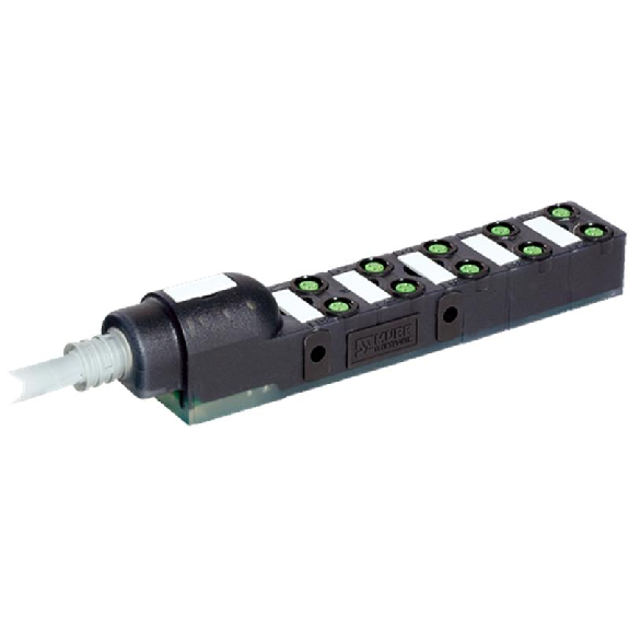 Repartiteur 10xM8, 3-pol., câble 5.0m PUR/PVC 10*0,34+2*0,75mm²-Lire la description