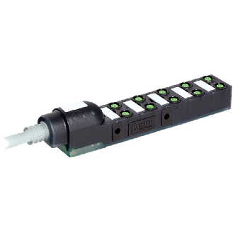 Repartiteur 10xM8, 3-pol., câble 5.0m PUR/PVC 10*0,34+2*0,75mm²-Lire la description