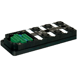 Répartiteur 6xM12 5p, avec commun non séparé, sans capot, sans Led-Lire la description