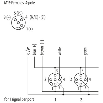 Répartiteur 8xM12 4p; Câble PUR/PVC UL/CSA 8*0,34+3*0,75, 10m-Lire la description