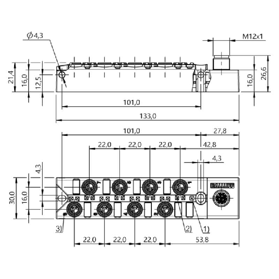 Répartiteur 8xM8 3p PNP / M12 12P-Lire la description