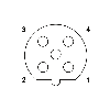 Coupleur en T M12B Fem Droit 5p/2xM12B Mâle Droit 5p Blindé