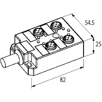 Répartiteur 4xM12 4p PNP; Câble PUR/PVC 4x0.34+3x0.75, 5m-Lire la description