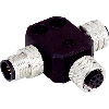 Coupleur en T M12A Mâle 5p/M12A Fem 5p/M12A Fem 8p