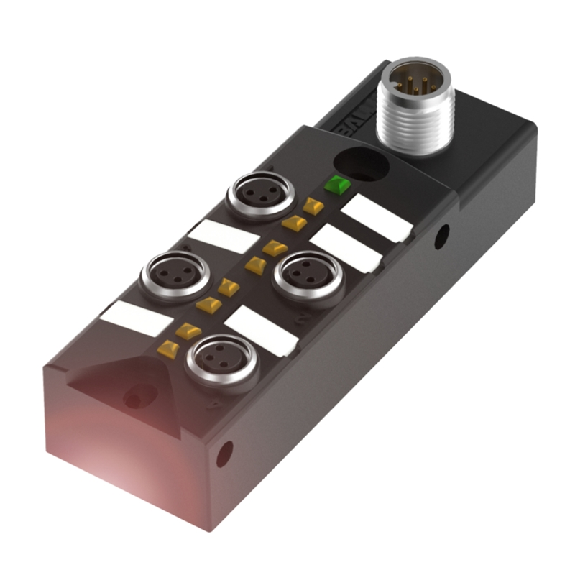Répartiteur 4x M8 Fem 3p PNP LED; M12 Mâle 8p-Lire la description