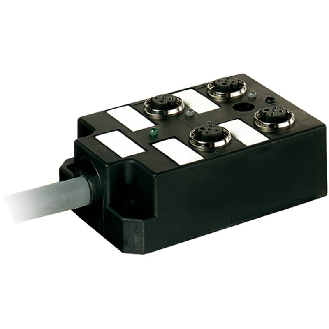 Répartiteur 4xM12 5p LED PNP; Câble PUR/PVC 8x0,34+3x0,75, 10m-Lire la description