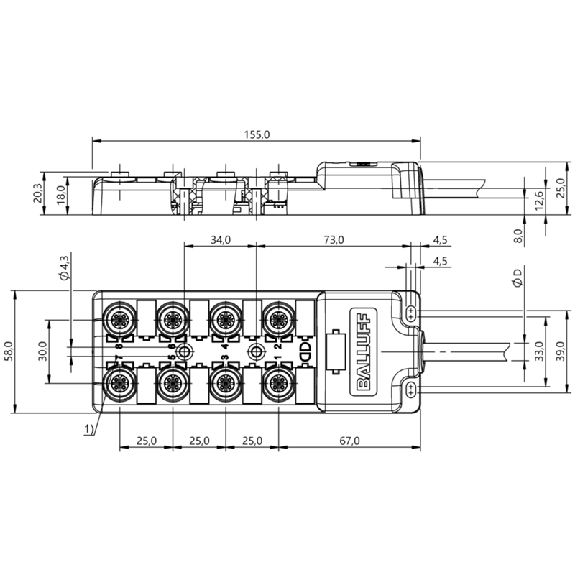 Répartiteur 8xM12 Fem 5p / Câble PUR Cpc 10m Répartiteur 8xM12 Fem 5p / Câble PUR Cpc 10m-Lire la description