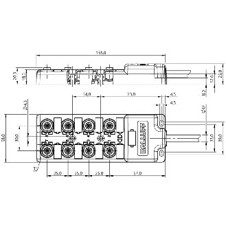 Répartiteur 8xM12 Fem 5p / Câble PUR Cpc 10m-Lire la description