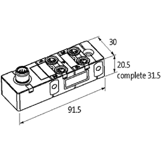 Répartiteur 4xM8 3p; M12 8p-Lire la description