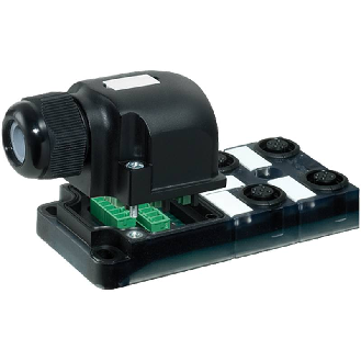 Répartiteur 4xM12 5p; Couvercle débrochable et bornes à vis-Lire la description