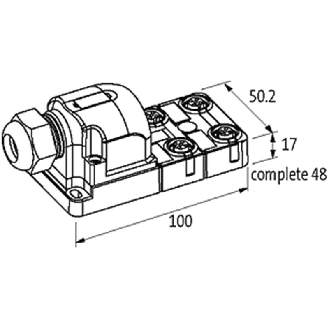 Répartiteur 4xM12 5p LED PNP; Câble PUR/PVC UL/CSA 8x0.34+3x0.75, 10m-Lire la description