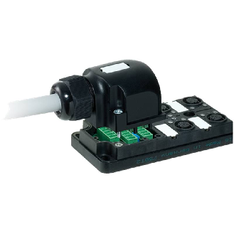 Répartiteur 4xM12 5p LED PNP; Câble PUR/PVC UL/CSA 8x0.34+3x0.75, 10m-Lire la description
