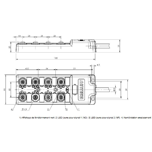 Répartiteur passif 8xM12 5p PNP / Câble PUR 5m-Lire la description