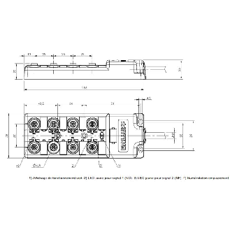 Répartiteur passif 8xM12 5p PNP / Câble PUR 5m-Lire la description