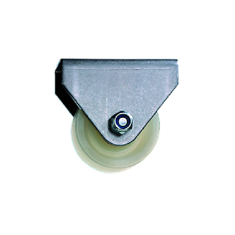 Poulie de renvoi d'angle pour câble de traction avec gaine PVC Ø5mm-Lire la description