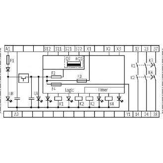 Relais de sécurité 24VAC/DC 2NO+1NO temporisé-Lire la description