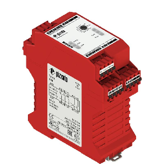 Module de sécurité (2NO+1NC) instantanés + 2NO retardés de 1 à 10 s, pas 1 s, catégorie 4, 24Vac/dc, bornier débrochable à ressort - CS AT-02X024-Lire la description