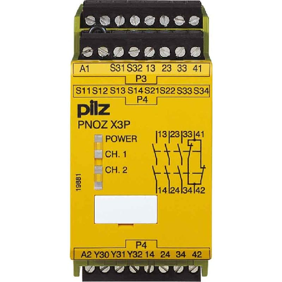 Relais de sécurité avec bornes à vis 24-240V AC/DC-Lire la description