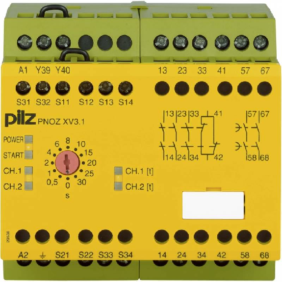 Relais de sécurité 3NO+1NF+2NOt 30s 24-240VAC/DC, bornes à vis Relais de sécurité 3NO+1NF+2NOt 30s 24-240VAC/DC, bornes à vis-Lire la description