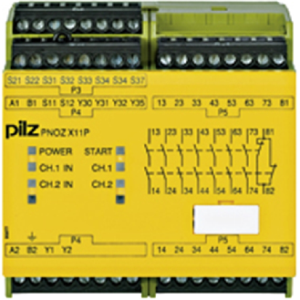 Relais de sécurité 7NO+1NF+2so 110-120VAC/24VDC, bornes à vis-Lire la description