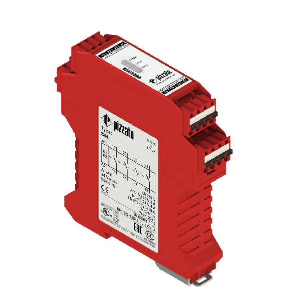 Relais de sécurité cdes bimanuelles, Cat. IIIC 3NO+1NF, 24Vac/dc-Lire la description