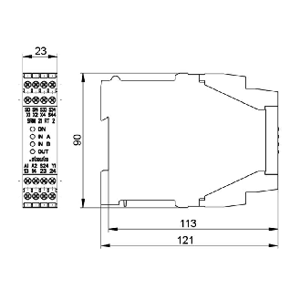 Relais de sécurité 24VDC, 2NF ou 1NF/1NO, bornes à vis-Lire la description