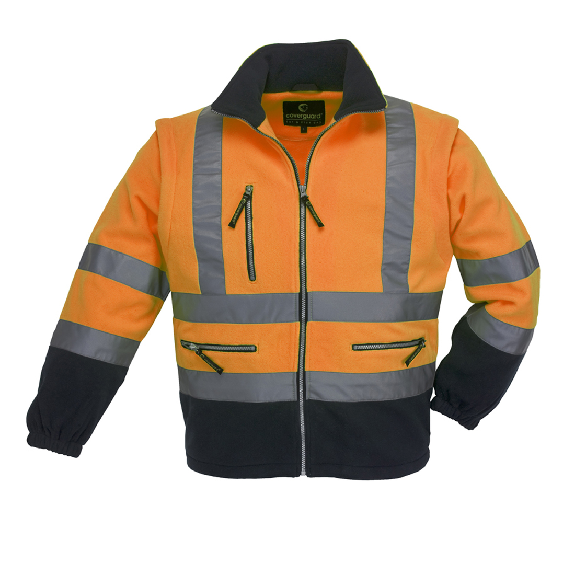 Coverguard - Veste HV jaune bleu marine avec manchettes amovibles POLAR STATION Coverguard - Veste HV jaune bleu marine avec manchettes amovibles POLAR STATION-Lire la description