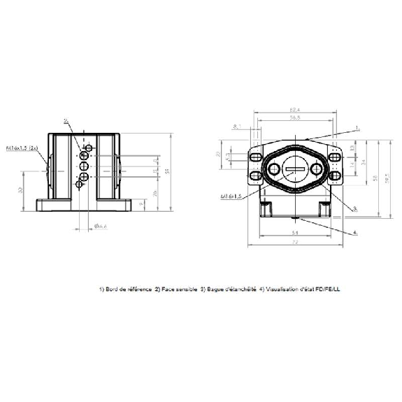 Boîtier multipistes inductif, 3x capteurs, PNP NO, 8mm-Lire la description