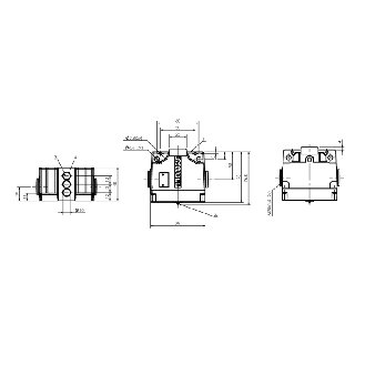 Boîtier multipistes inductif, 3x capteurs, PNP NO+NF, 16mm, 2xM20-Lire la description